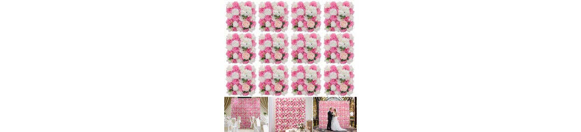 Artificial Flower Wall Backdrop Panels